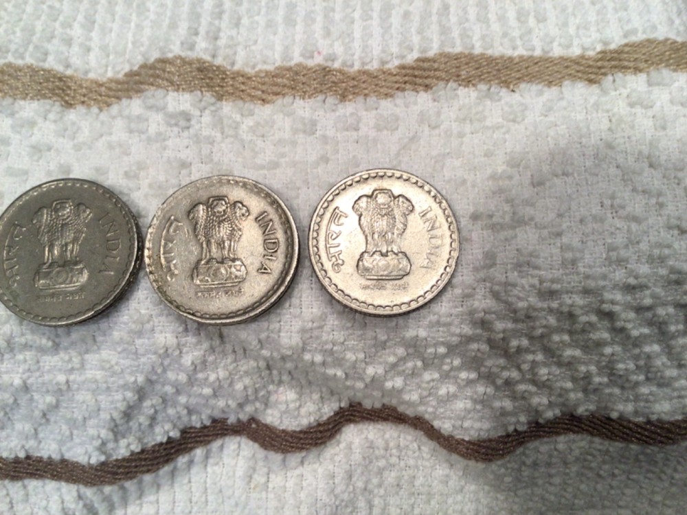 1999 2000 2002 India 5 Rupees Coin