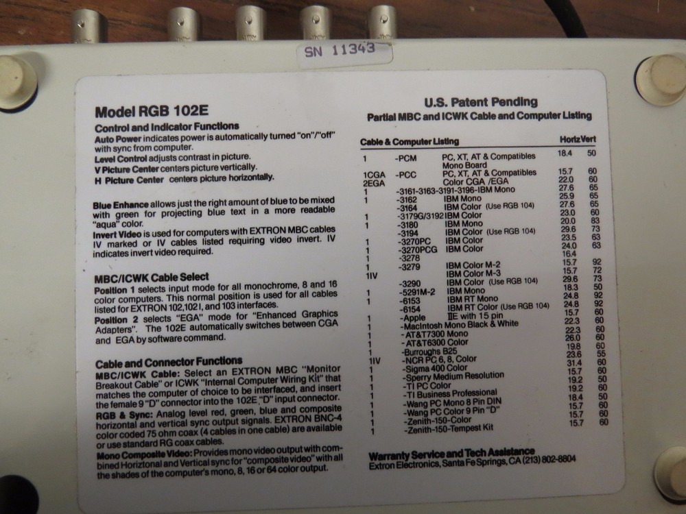 + Extron Universal TTL Interface with Adapter no Cable RGB102E