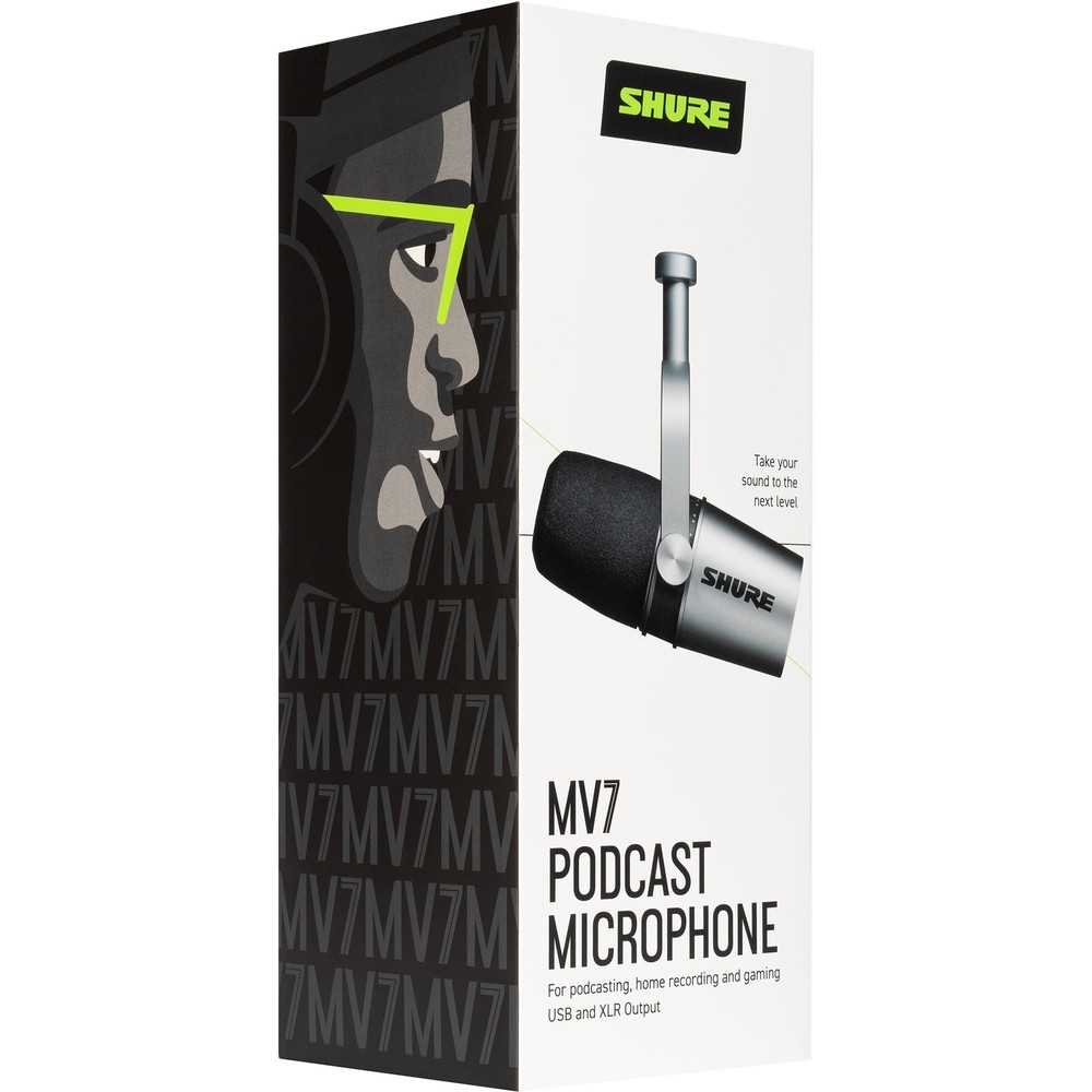 Shure MV7-S MV7 Podcast Microphone - Silver