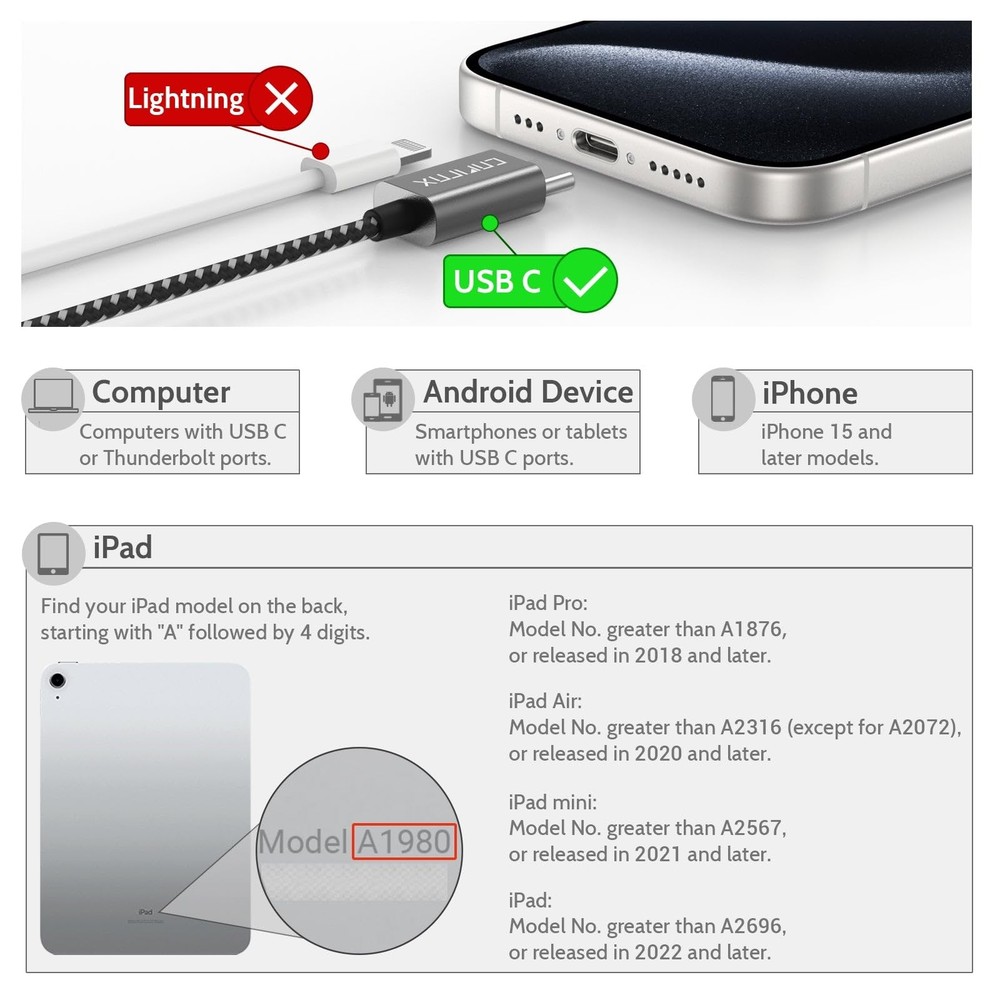 Cubilux USB C Double Headphone Splitter, 2-Way, C, Grey