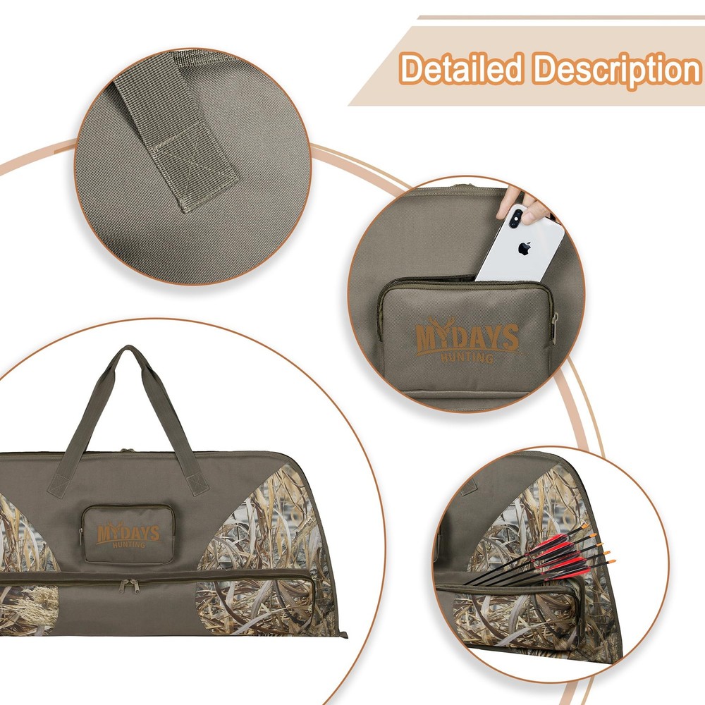 Compound Bow Case, Camo Soft Bow Case with Thick Protective Foam Padding for ...