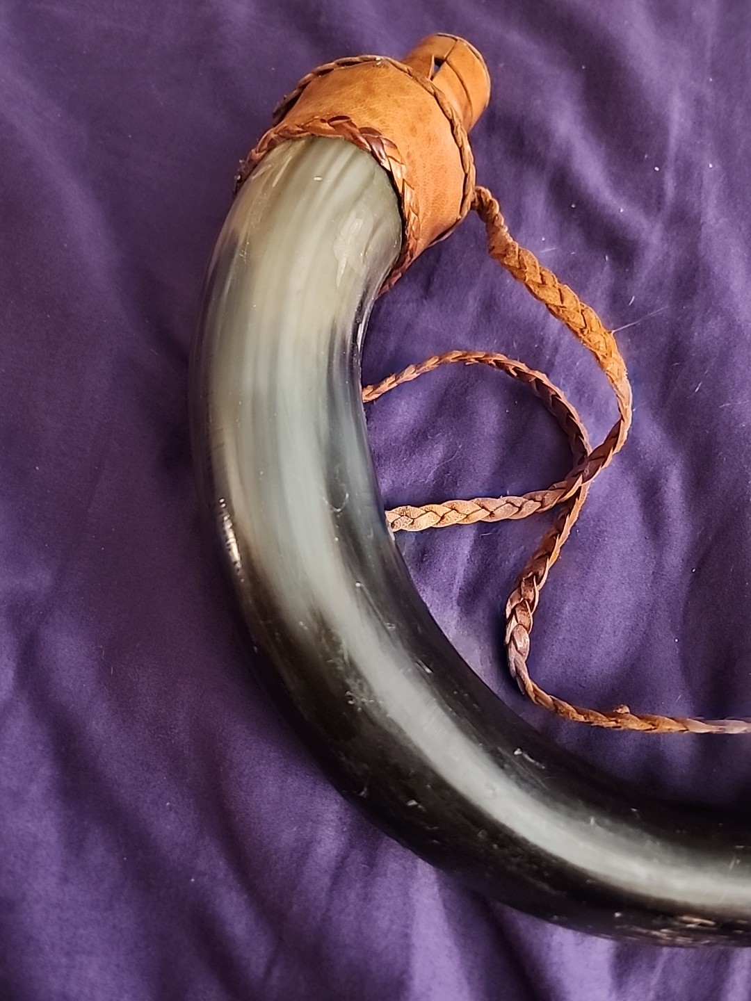 Rare | Handmade Bull Horn Drinking Flask Leather | Vintage HTF Fun Unique Viking