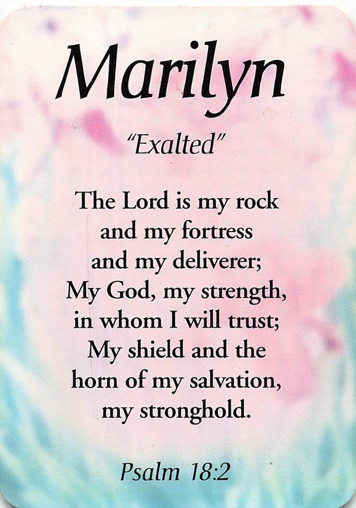 Marilyn  "Exalted" Keepsake Name Meaning Card with Verse