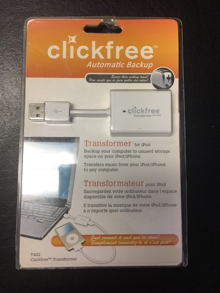 CLICKFREE AUTOMATIC BACKUP TRANSFORMER FOR IPOD T402 WHITE