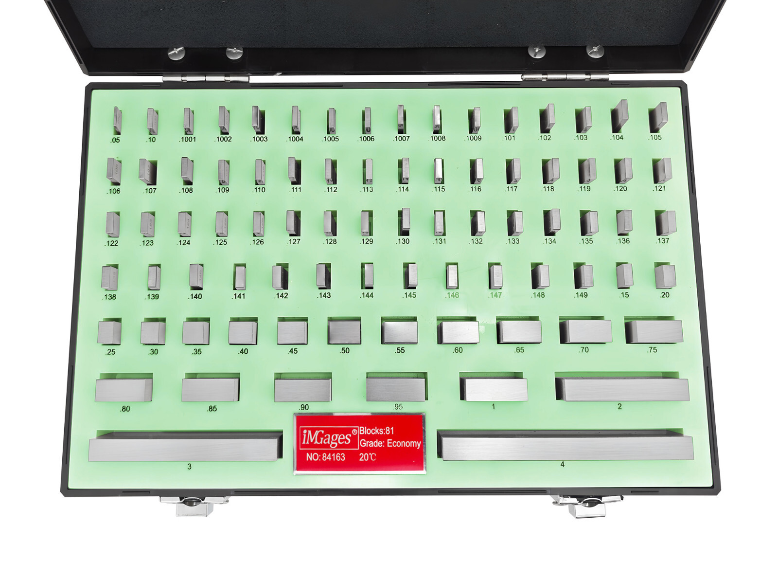 iMGages, 81pc Economy Rectangular Gage Block Set, NIST Traceable Cert. 630-41161