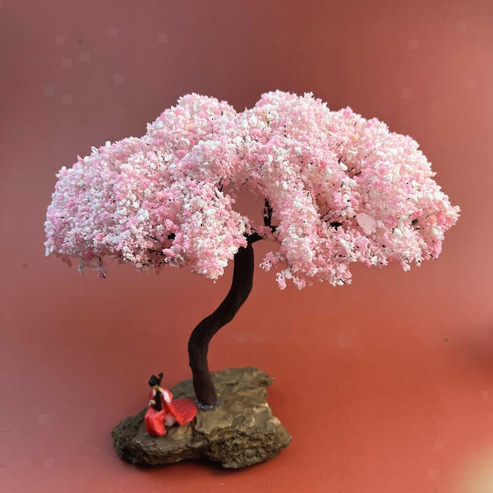 Tree Model Cherry Blossom Tree Simulated Mini Artificial Tree Ornament for