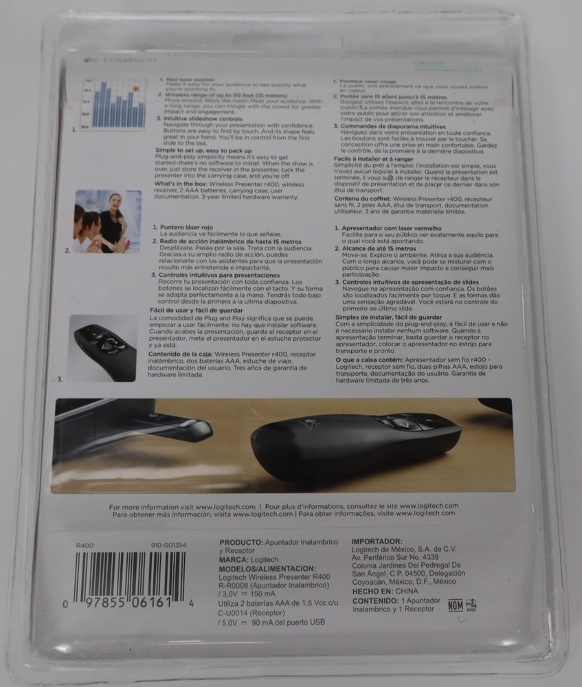 Logitech R400 Wireless Presenter/Remote NIP