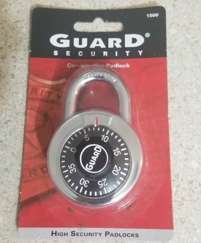 3x Guard Security 1500 Dial Combination Padlock 2 Inch Security Lock