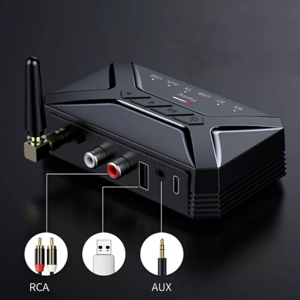 Bluetooth 5.0 Transmitter Receiver Audio Adapter Long Range for TV Home Stereo