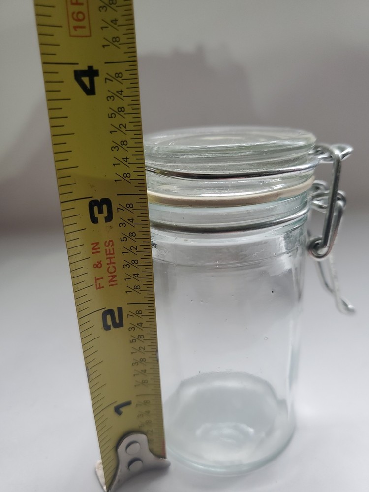 5 Pack Mini Glass Round Jar W/ Latch Craft Storage Decorative Container Kitchen
