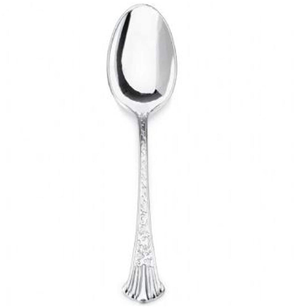 Simcha Silver Plastic Soup Spoons 20 Pack
