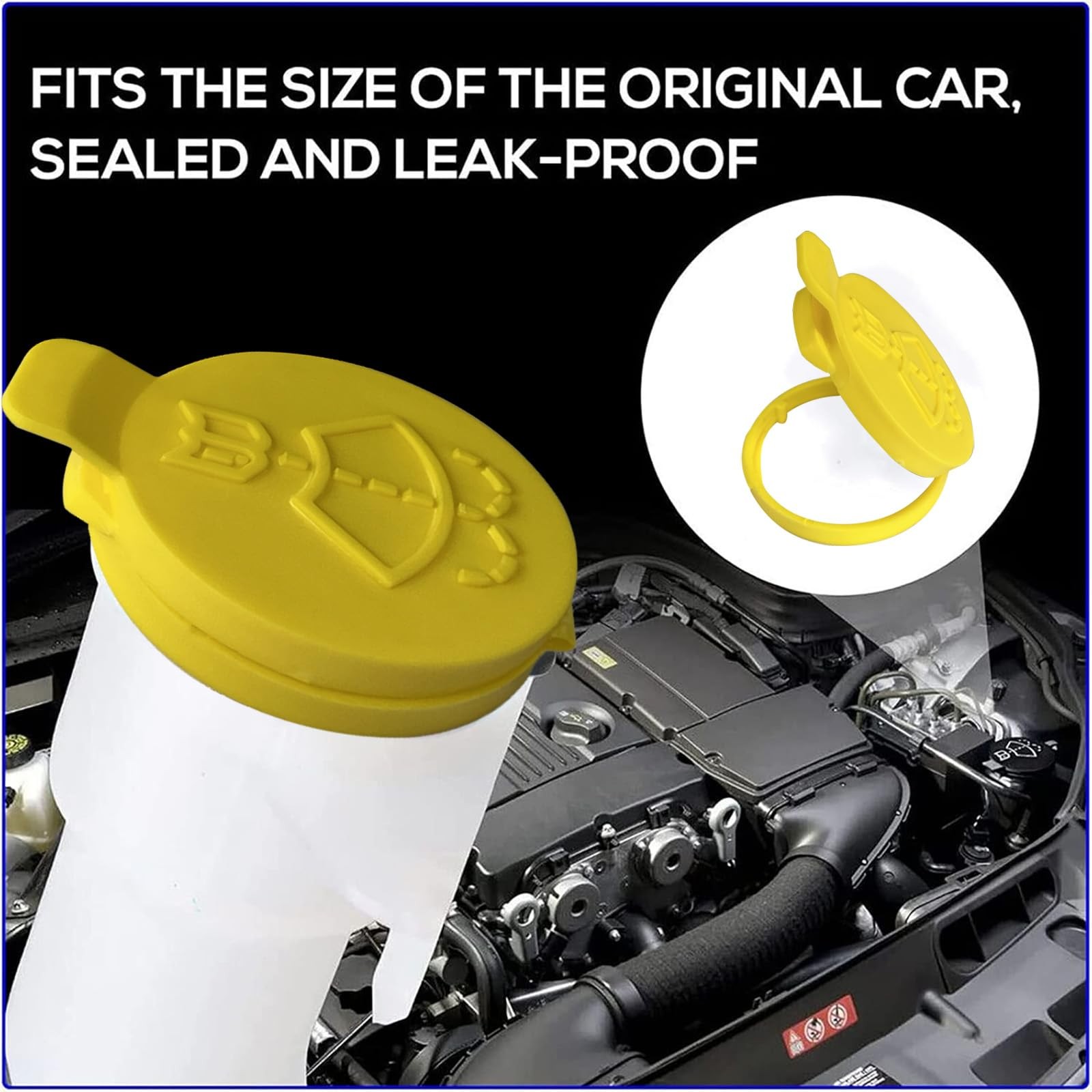 Nudhfgauiyt Windshield Wiper Washer Fluid Reservoir Tank Bottle 1PCS, yellow