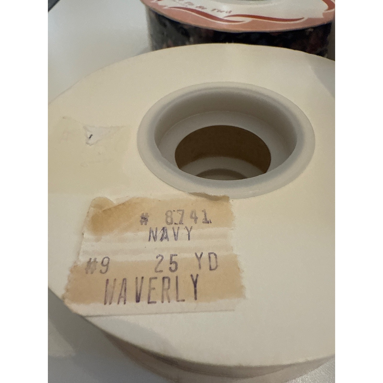 WFR Ribbon Corp Waverly Print Ribbon Navy Floral 1.5 Inch #9 25yd 4 Spools 8741