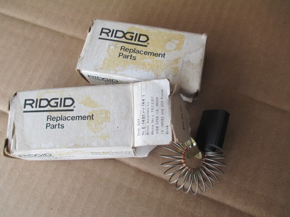 2 SETS RIDGID E-1491 & 144.1 BRUSH ASSEMBLY NEW