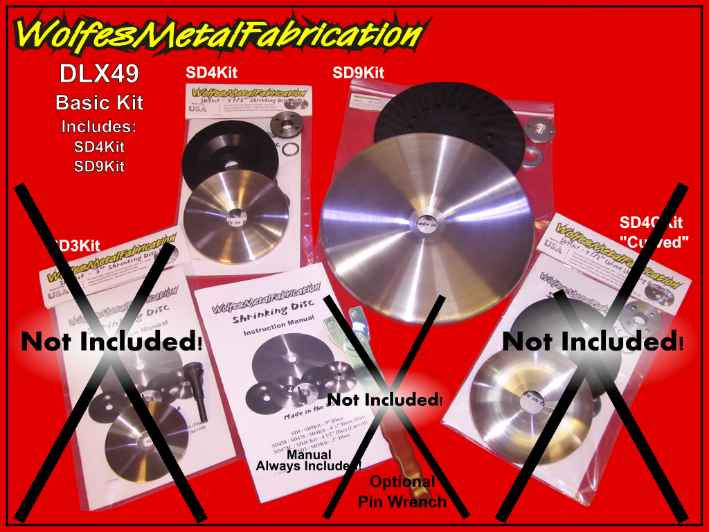SD9Kit, 9" "Easy Shrink"™, Shrinking Disc Kit w/ Backing Pad! friction system