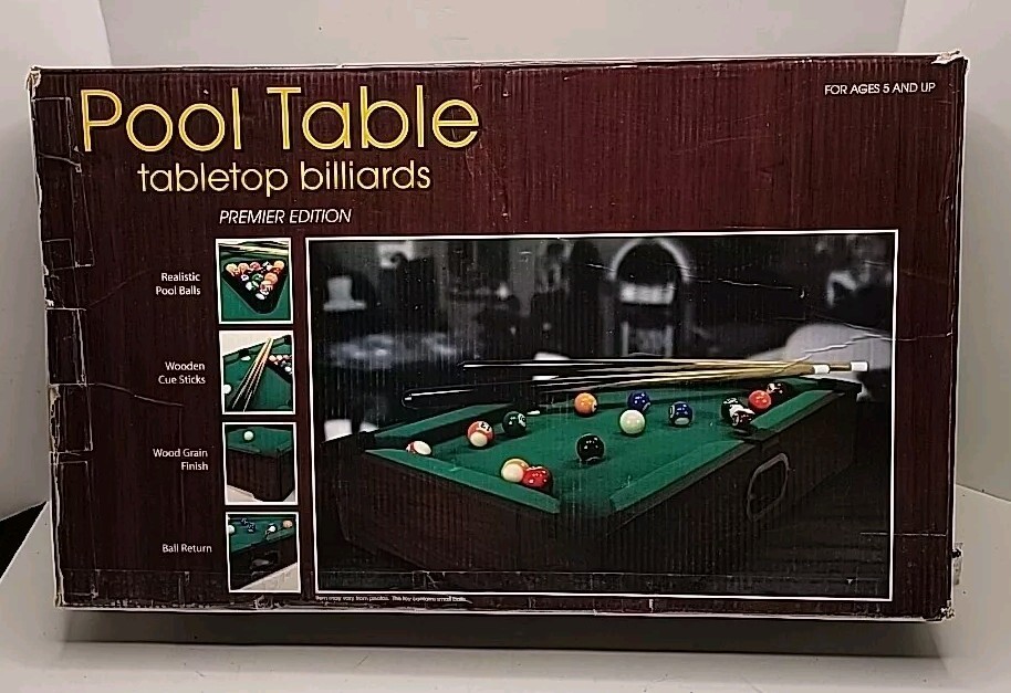 Pool Table Tabletop Billards Premier Edition - 20" x 12"