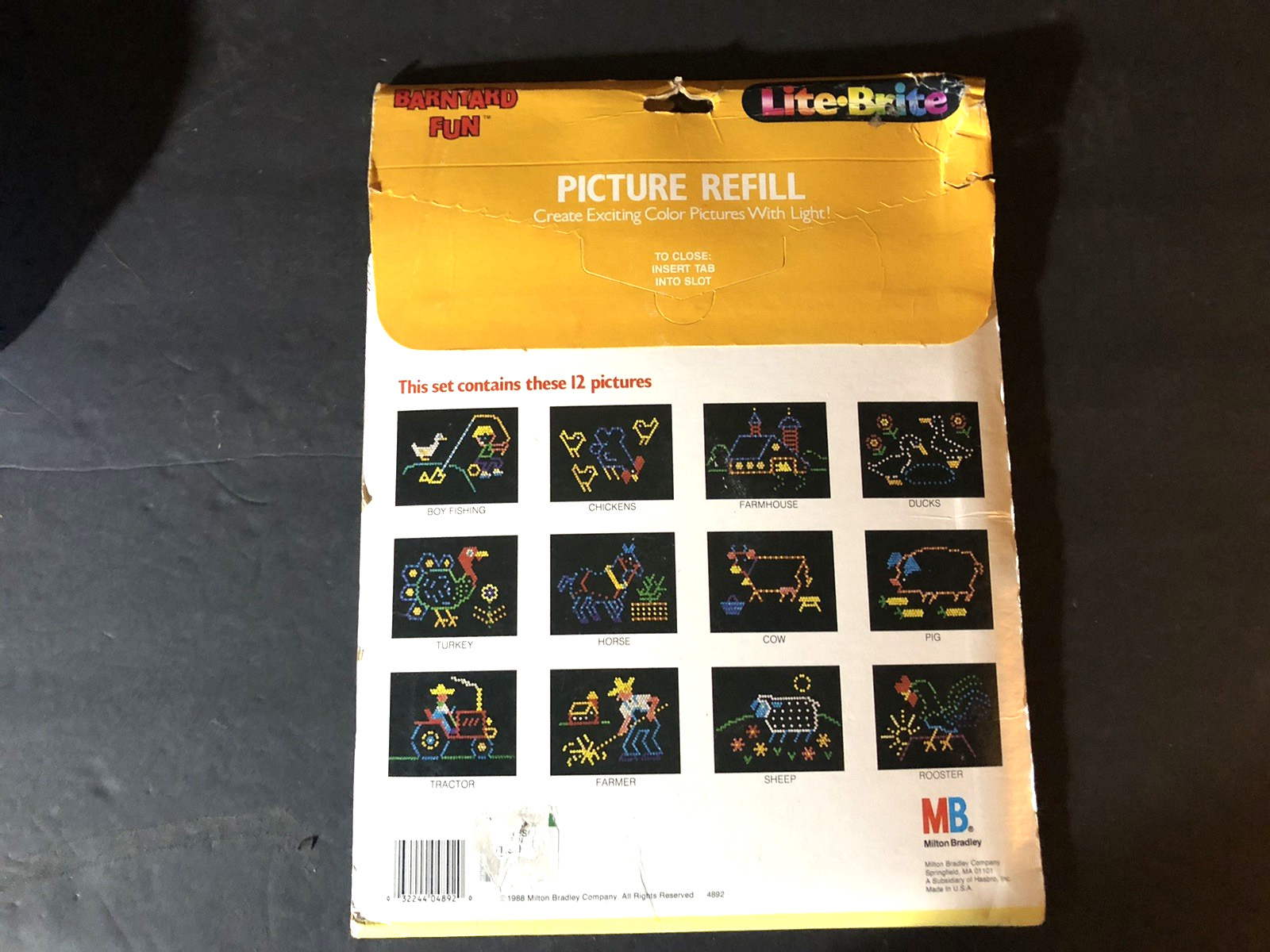1988 Vintage Sealed Lite Brite 36 Refill Sheets Unopened NEW Barn Yard Fun