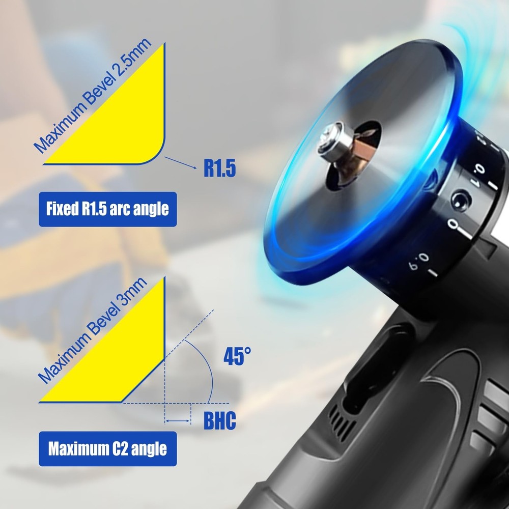 Pneumatic Chamfering Tool Handheld, Mini Air-Powered Chamfering Machine Trimm...