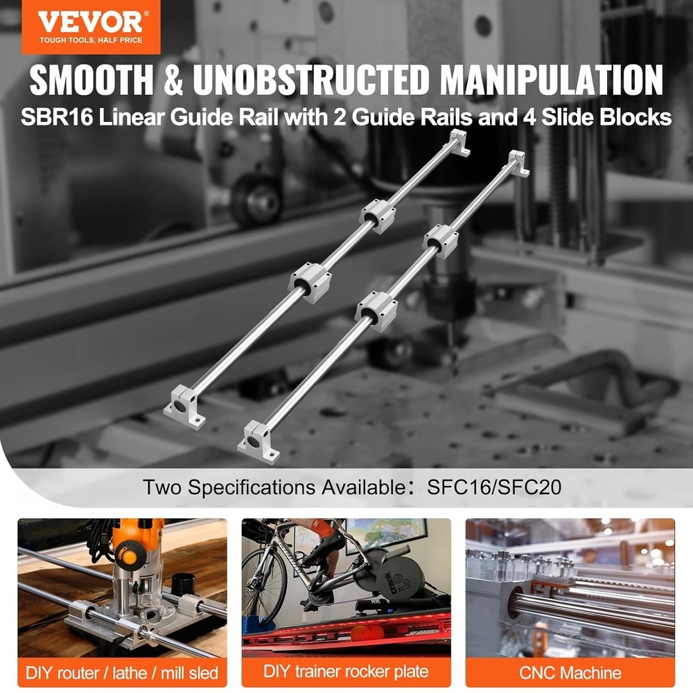 Ultimate Linear Motion Guide Set – 4 Slide Blocks & 2 Rails for DIY Automation