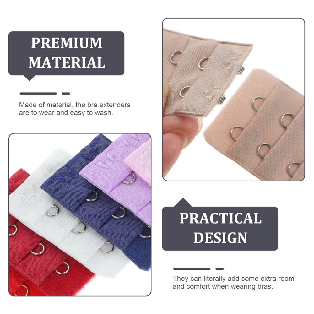 20pcs Bra Hook Extension Strap Bra Extender 3 Hooks 2 Rows Adjustable Length