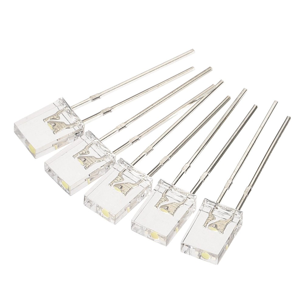 150Pcs 2x5x7mm Light Diode Rectangular Bright Clear LED Lamp Bulb White