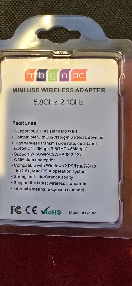 USB Dual Band 802.11ac Wireless Adapter