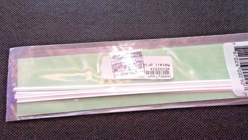 Evergreen Scale Models #292 Polystyrene Angle, .080", pkg. 4 - Details Below