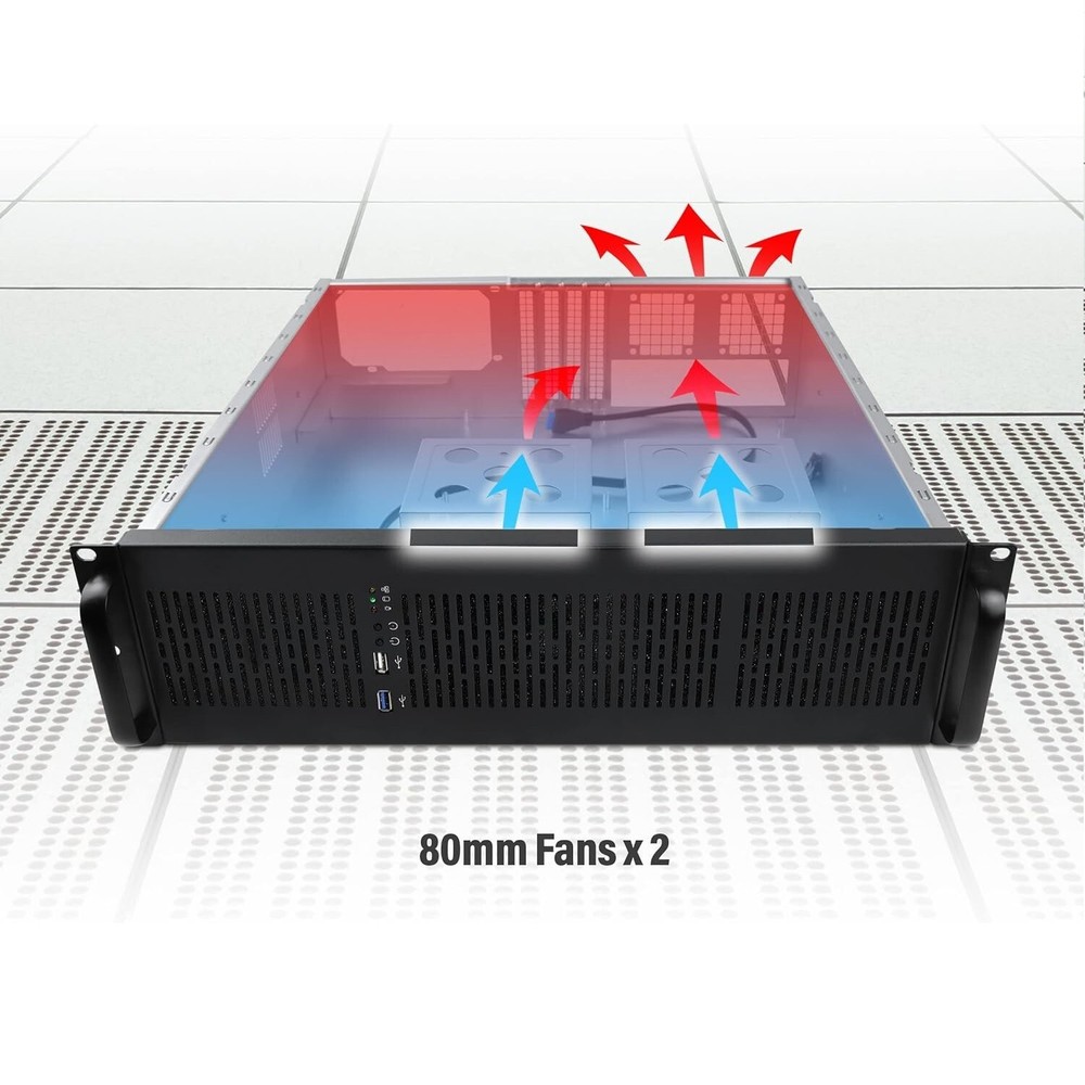 Rosewill RSV-Z3200U 3U Server Chassis Rackmount Case, 6x 3.5" Bays, E-ATX Compat
