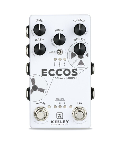 Keeley Electronics ECCOS True Stereo Delay and Looper Pedal, New!