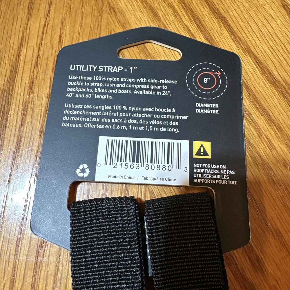 Gear Aid Utility Organizer Strap 2-Pack Black 1” Wide 24”