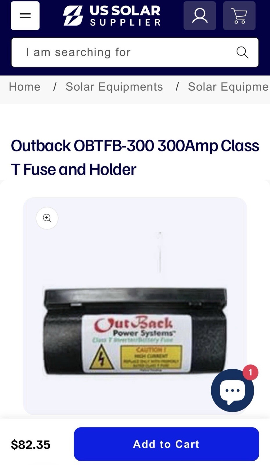 OutBack Power Systems OBTFB-300 300A Class T Inline Fuse Holder Solar/Auto