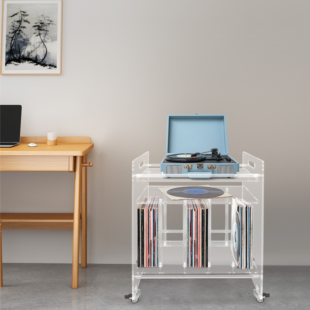 Clear Record Player Stand Record Storage Stand Record Player Stand Table Display