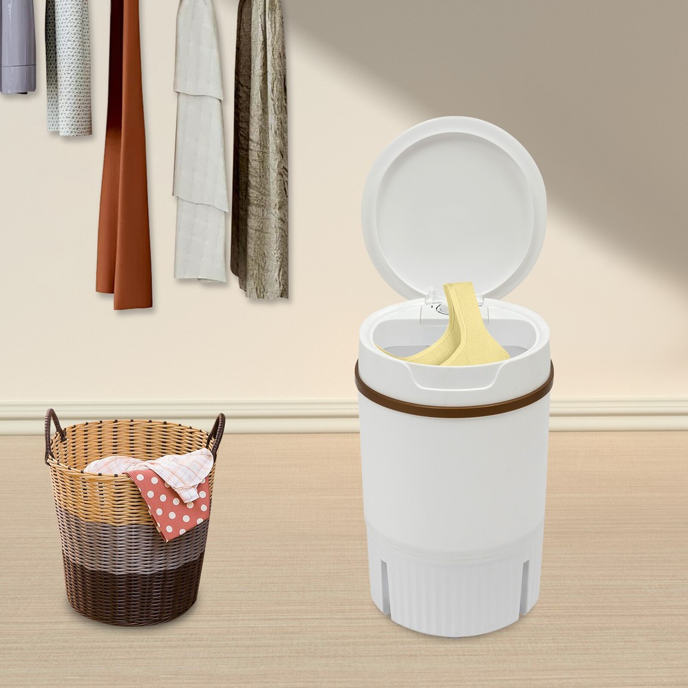 White Portable Mini Washing Machine Washer with Drainage Basket Multi-Functional
