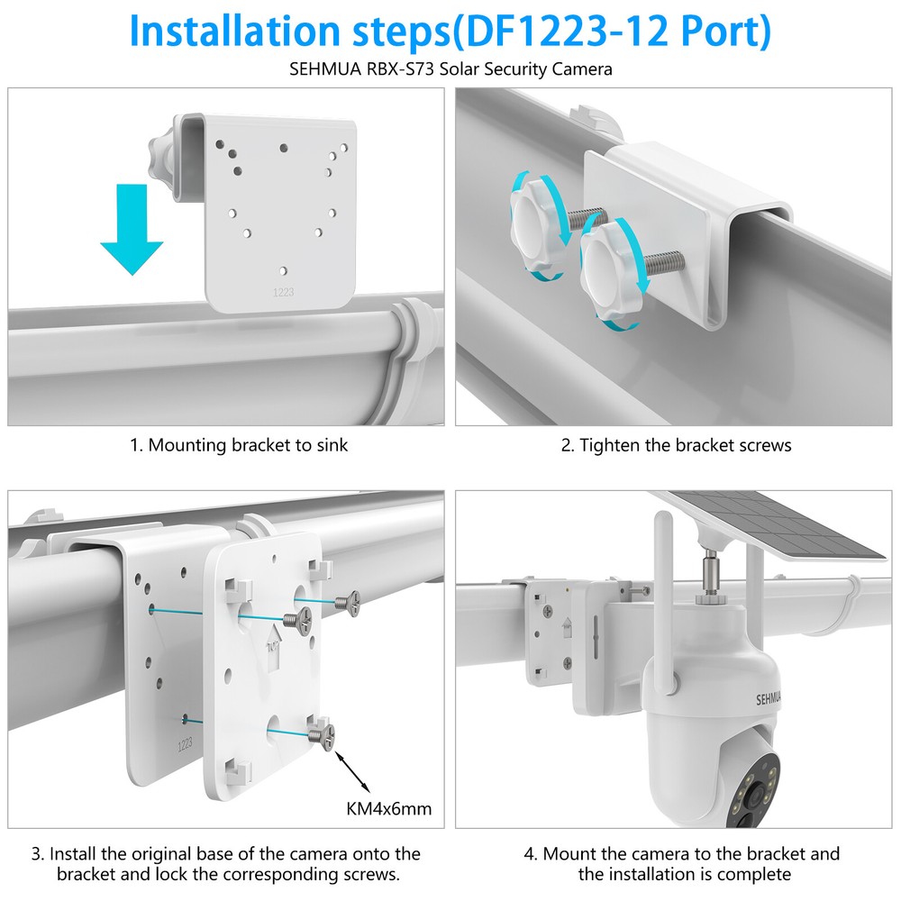 Weatherproof Gutter Mount for SEHMUA RBX-S73 Solar Security Camera