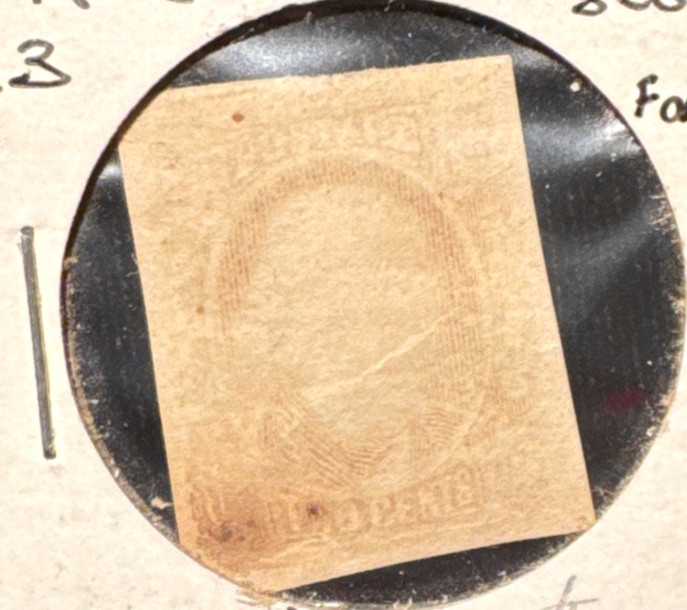 1863 confederate states two cent  postage stamp scott # 8  used faded