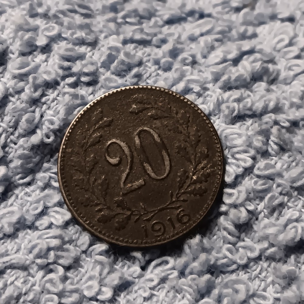 Austrian 1916 20 Heller Coin , KM#2826