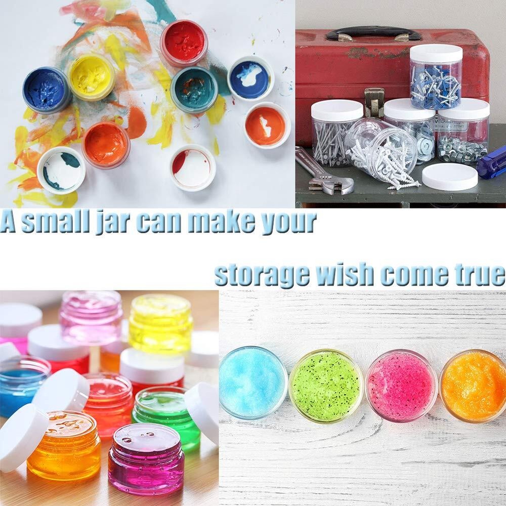 20 PCS 2oz Plastic Empty Jars with Lids | Refillable Storage for Cosmetics