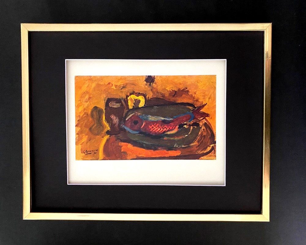 GEORGES BRAQUE + 1948 AWESOME SIGNED PRINT + MATTED & FRAMED +