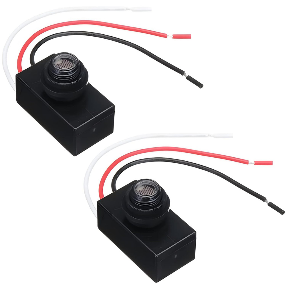 2 Pack DC 8-50V Dusk to Dawn Photocell Switch - Auto on off Light Sensor Control