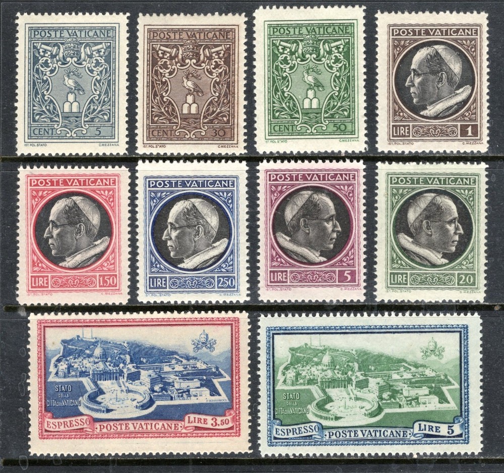VATICAN Sc#91-8,E5-6 1945 Regular Issue MNH