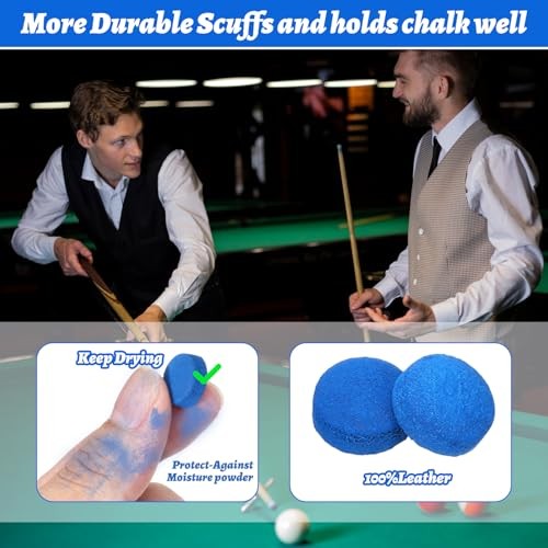 30 Pcs Billiard Pool Cue Tips, Replacement Repair Kit Billiard Cue Tips with