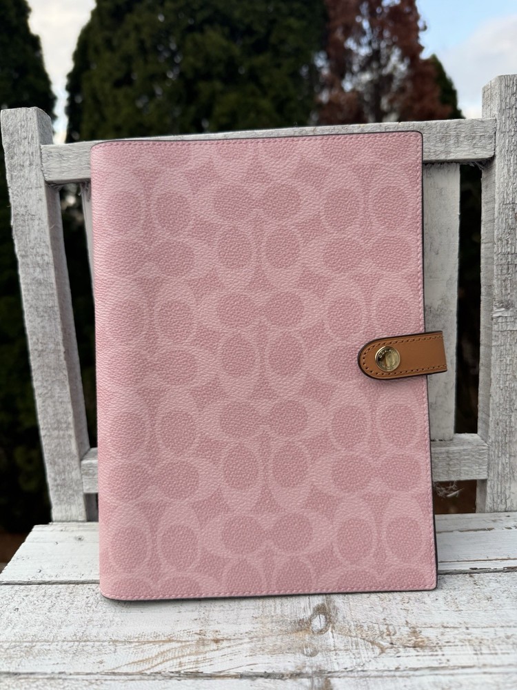 AUTHENTIC NWT Coach Powder Pink Notebook & Pencil Case Bundle CEA49 CEA52
