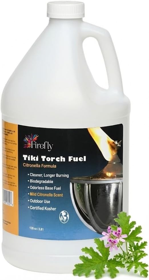Long-Lasting Citronella Tiki Torch Fuel - Odorless & Low Smoke Lighting Solution