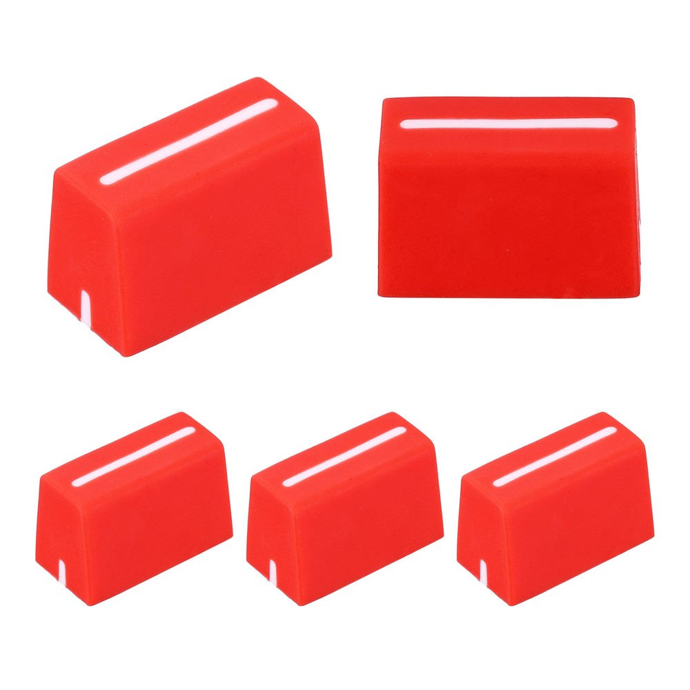 Universal Fader Knobs, Red Mixer Fader Caps Rubber for DJ Console, 5Pcs