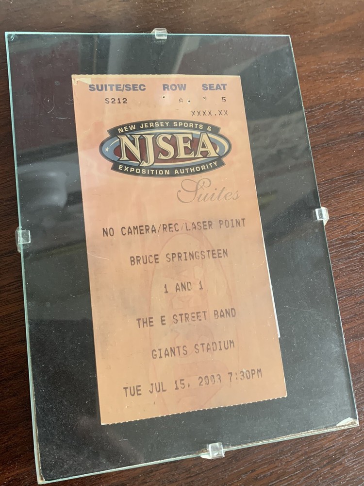 Rare Bruce Springsteen 2003 Giants Stadium Ticket Framed