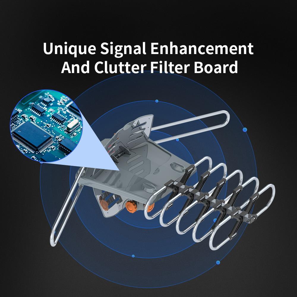 990 Mile Outdoor TV Antenna Motorized Amplified V/UHF HDTV 1080P 360° Video Home