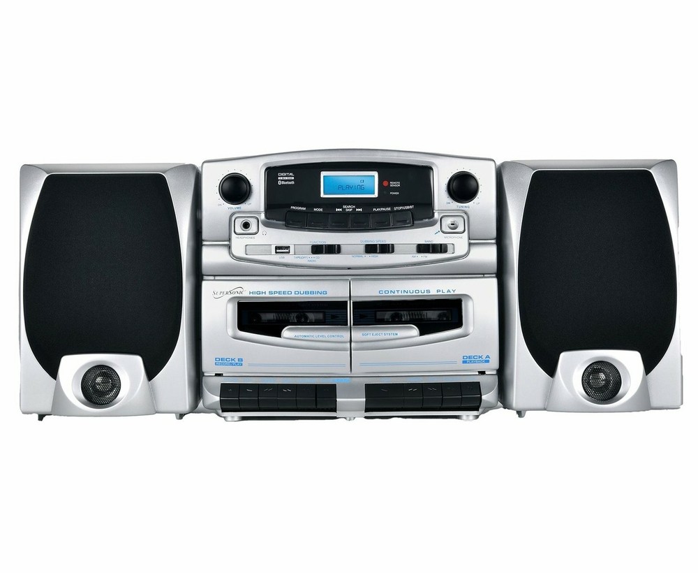 Supersonic SC-2121BT Bluetooth Audio System CD & Cassette Player