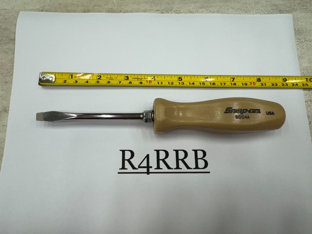 Snap-on Tools NEW COMBAT TAN Hard Handle 1/4" Flat Head Screwdriver SDD4ACT