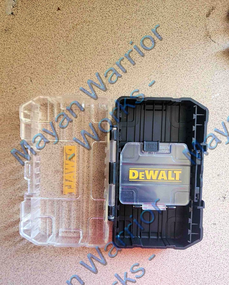 2 ea Dewalt Tough Case Clear Top/Black Bottom & small blk case screw Bit Storage