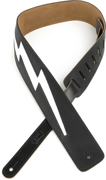 Levy's DM2 Genuine Leather Guitar Strap - Black